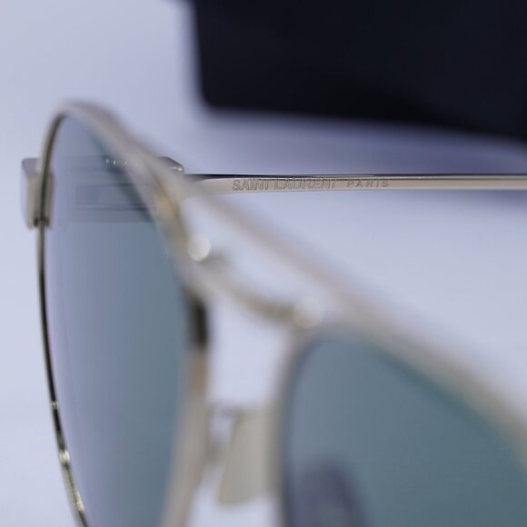 Saint Laurent SL708 003 Aviator Sunglasses - Gold/Green - Picture 10 of 11
